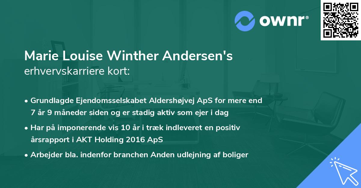 Marie Louise Winther Andersen's erhvervskarriere kort