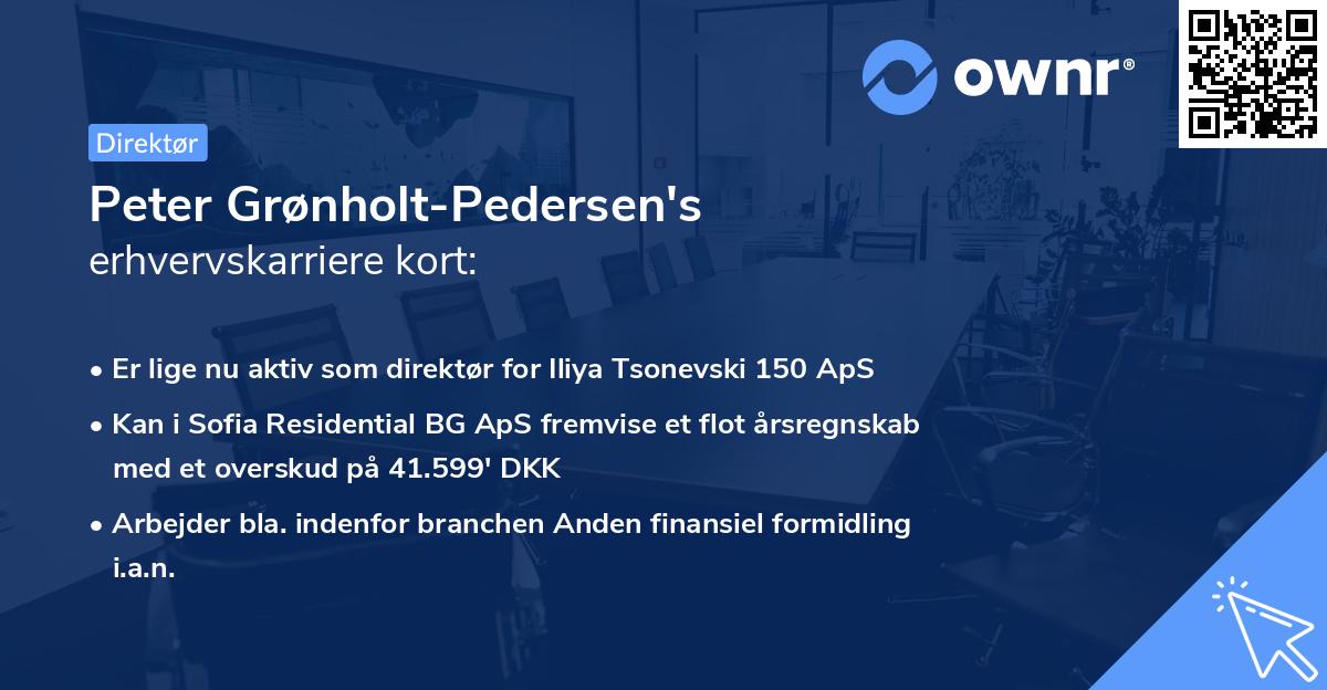 Peter Grønholt-Pedersen's erhvervskarriere kort