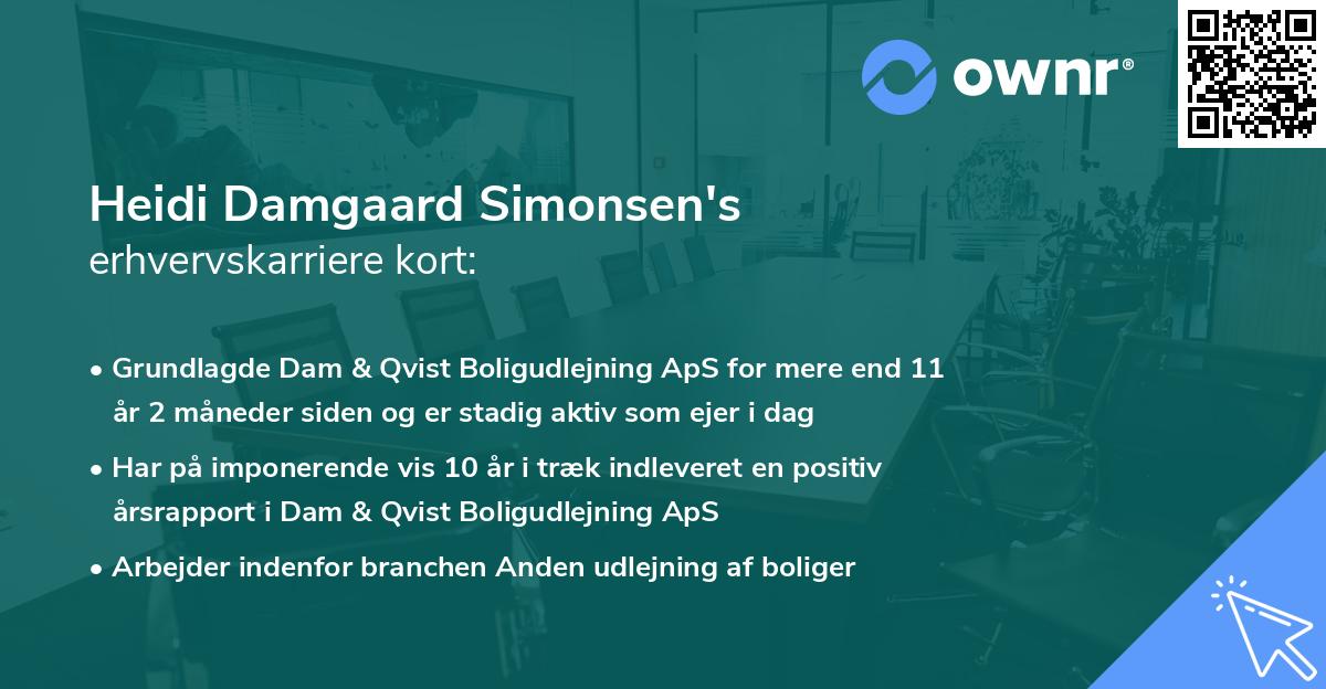 Heidi Damgaard Simonsen's erhvervskarriere kort
