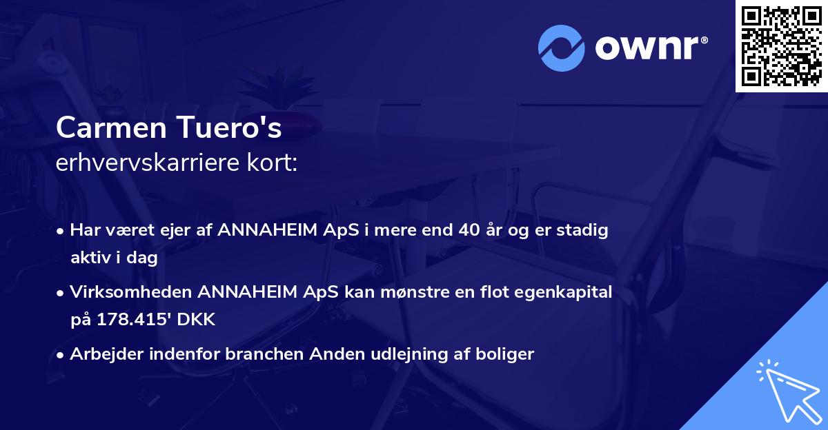 Carmen Tuero's erhvervskarriere kort