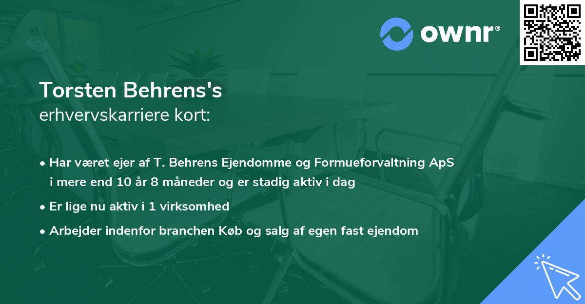 Torsten Behrens's erhvervskarriere kort