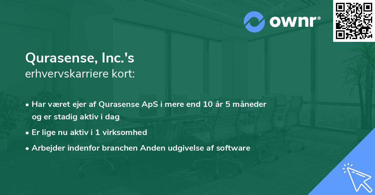 Qurasense, Inc.'s erhvervskarriere kort