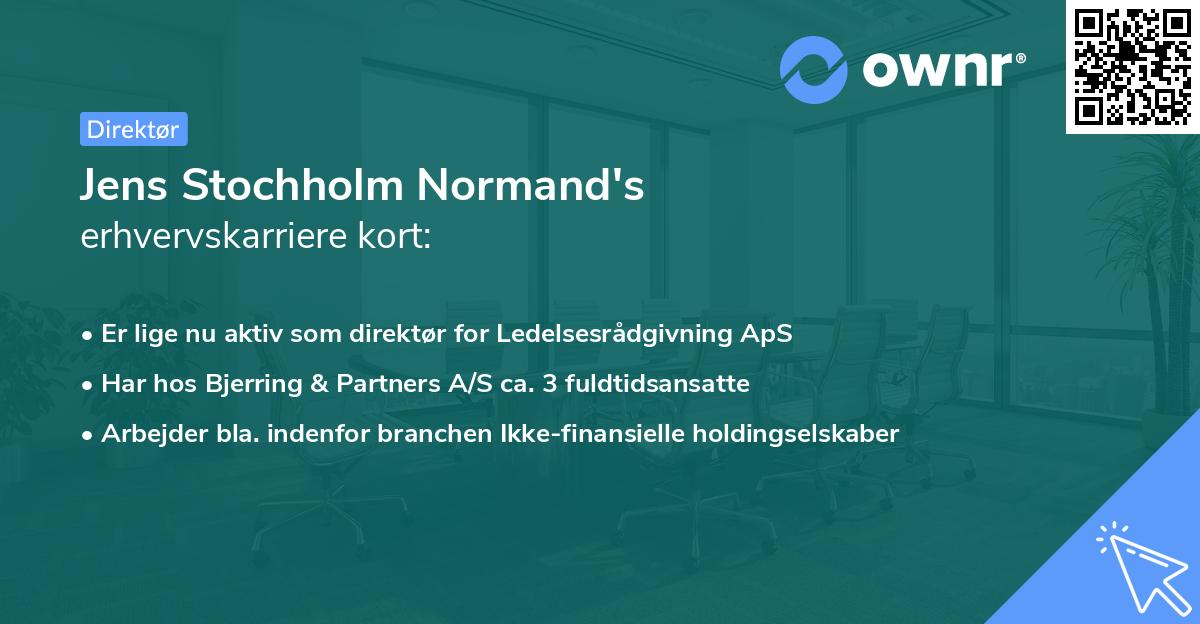 Jens Stochholm Normand's erhvervskarriere kort