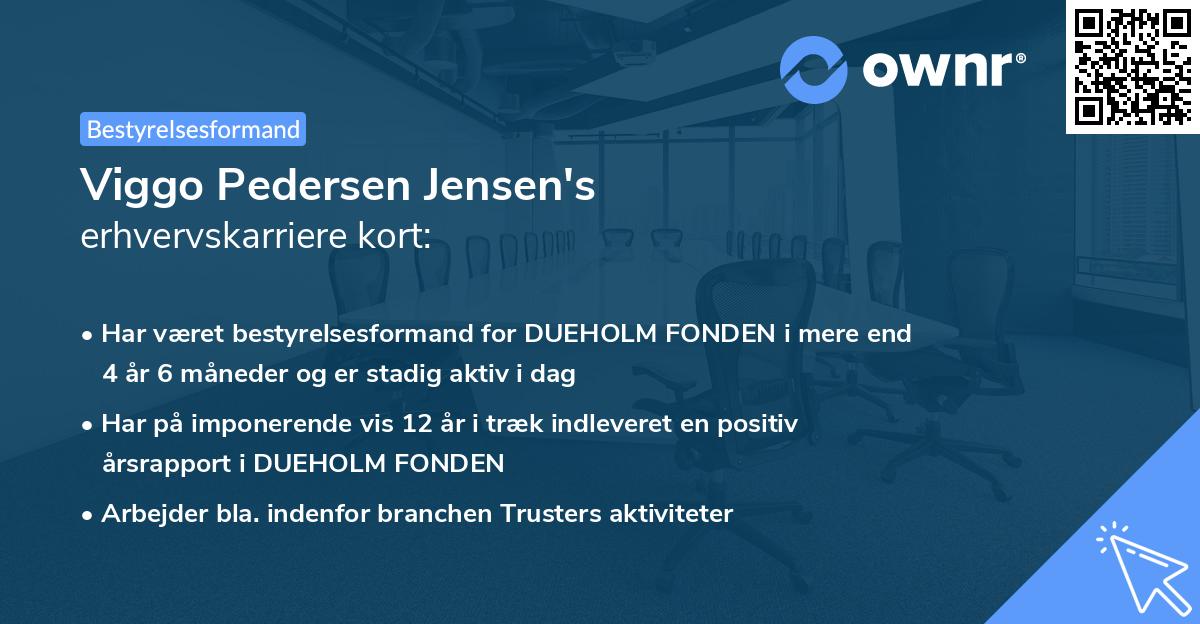Viggo Pedersen Jensen's erhvervskarriere kort
