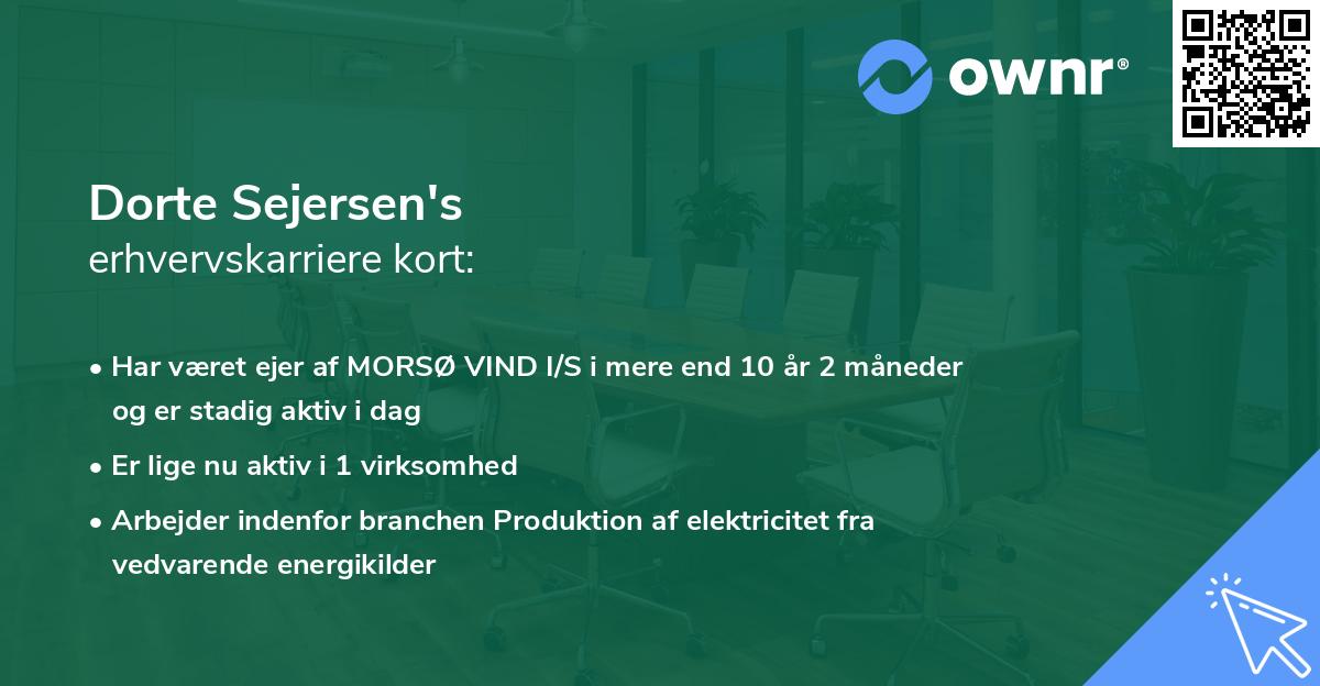 Dorte Sejersen's erhvervskarriere kort