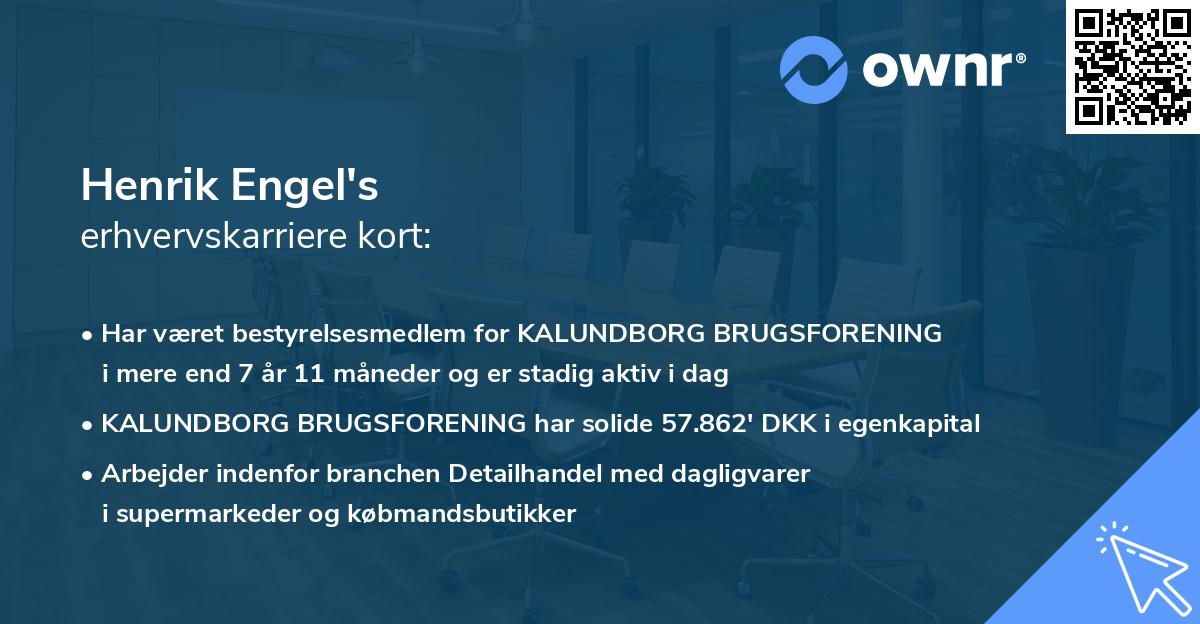 Henrik Engel's erhvervskarriere kort