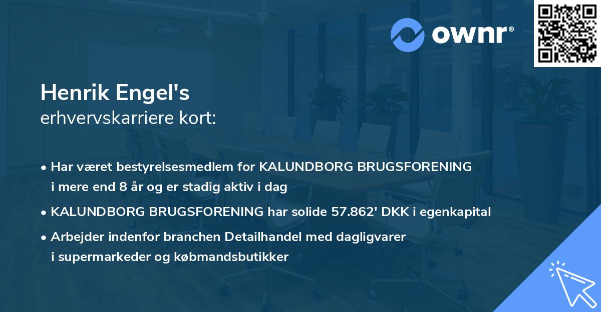 Henrik Engel's erhvervskarriere kort