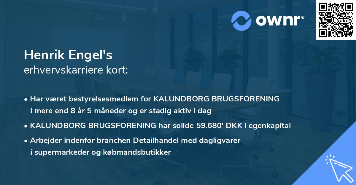 Henrik Engel's erhvervskarriere kort