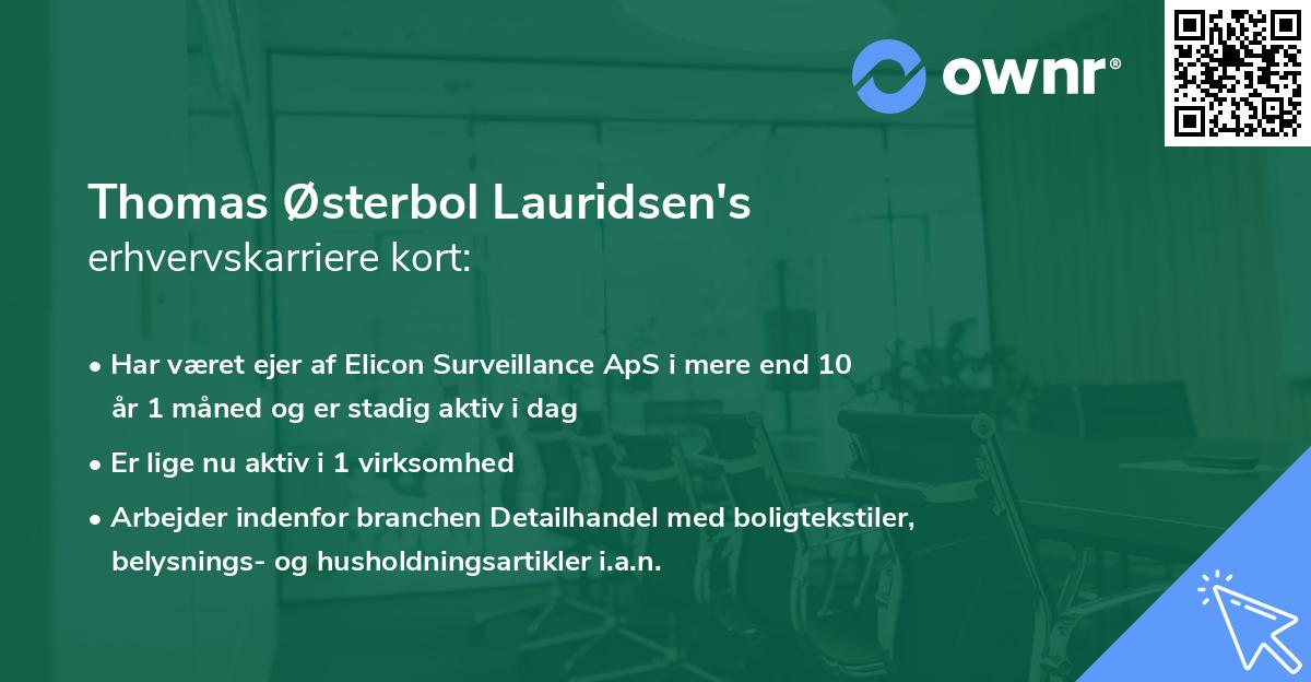 Thomas Østerbol Lauridsen's erhvervskarriere kort