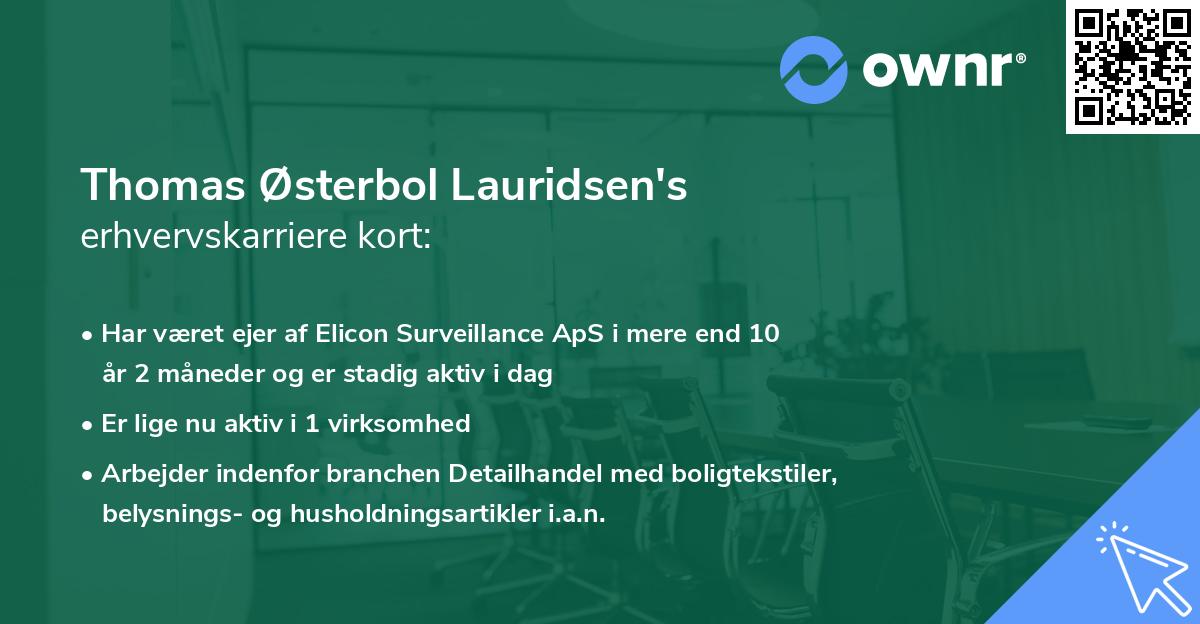 Thomas Østerbol Lauridsen's erhvervskarriere kort