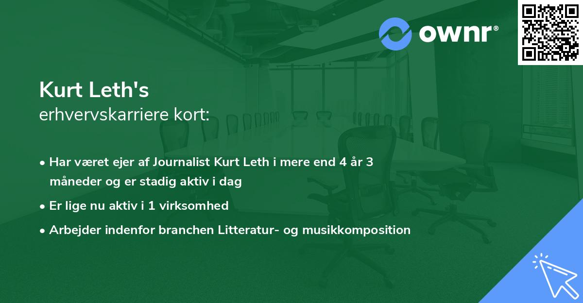 Kurt Leth's erhvervskarriere kort