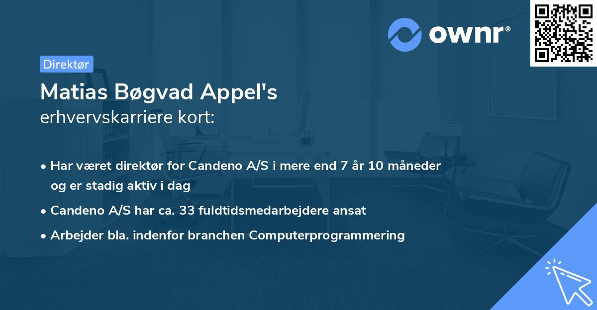 Matias Bøgvad Appel's erhvervskarriere kort