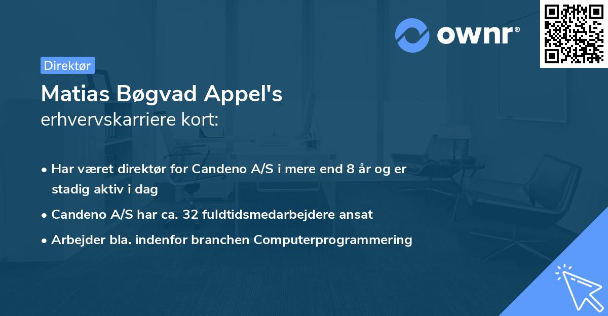 Matias Bøgvad Appel's erhvervskarriere kort