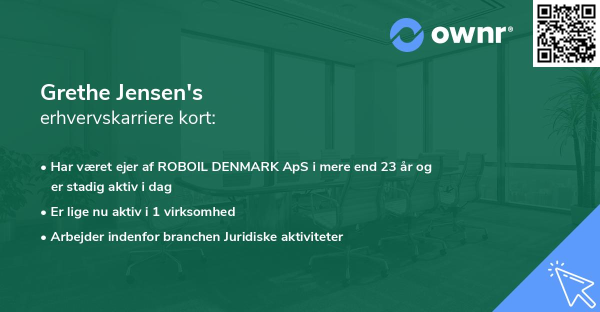 Grethe Jensen's erhvervskarriere kort