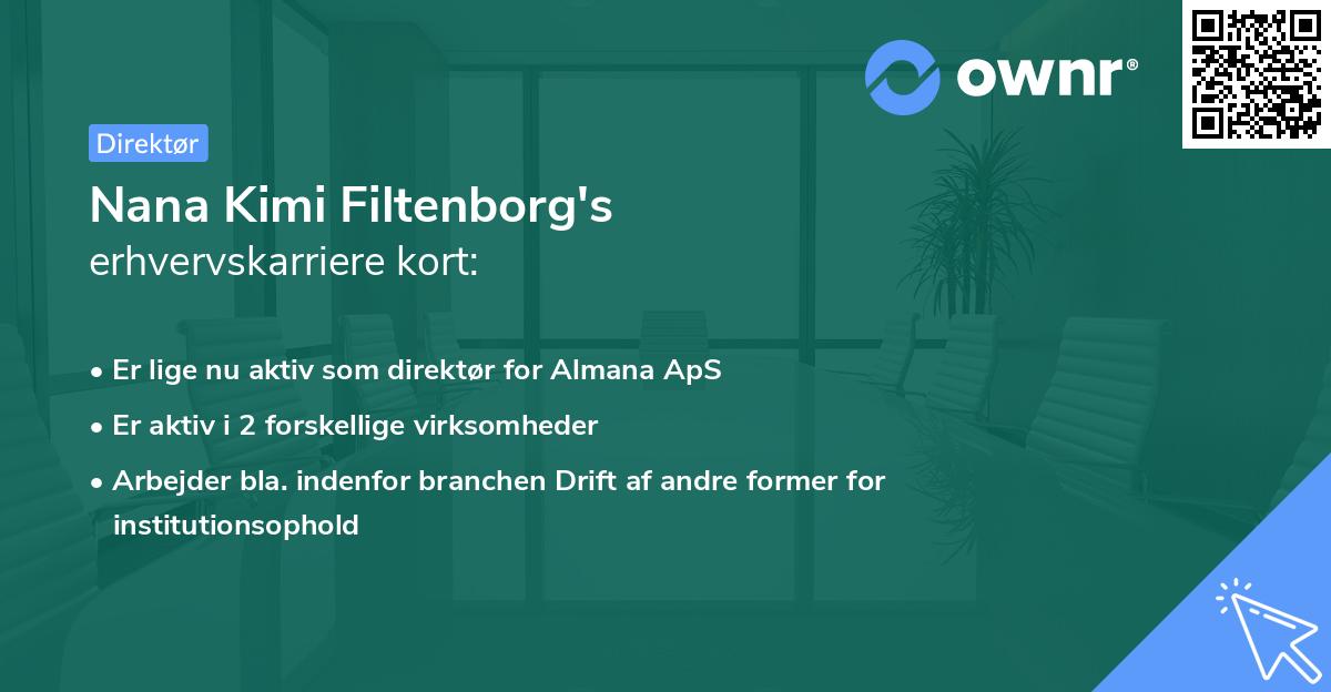 Nana Kimi Filtenborg's erhvervskarriere kort