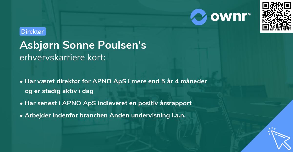 Asbjørn Sonne Poulsen's erhvervskarriere kort