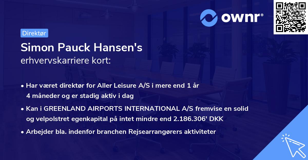 Simon Pauck Hansen's erhvervskarriere kort