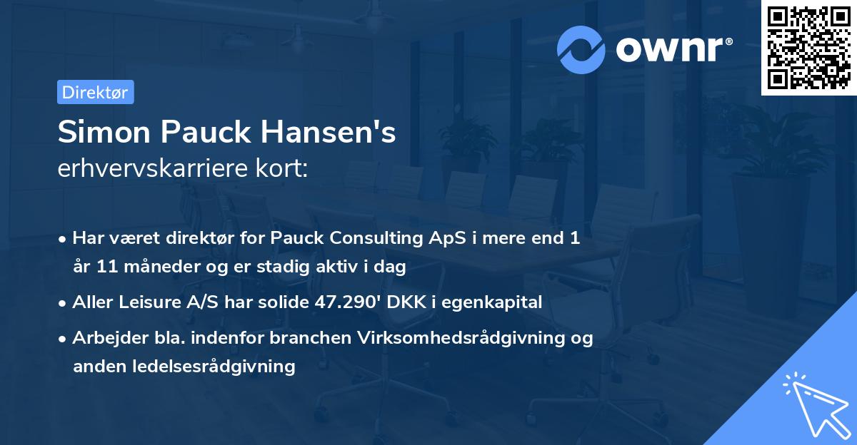 Simon Pauck Hansen's erhvervskarriere kort