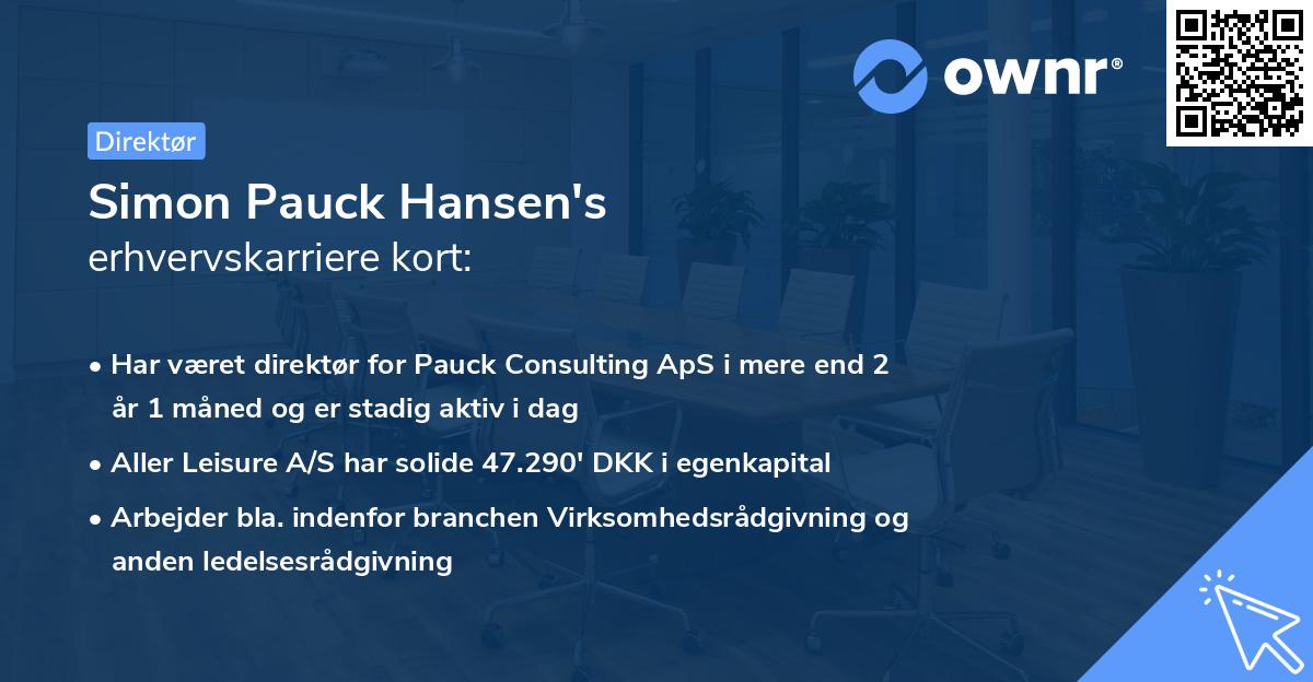 Simon Pauck Hansen's erhvervskarriere kort