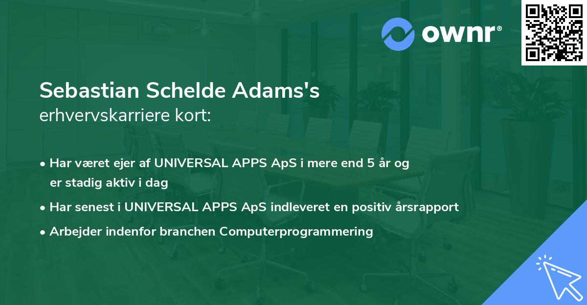 Sebastian Schelde Adams's erhvervskarriere kort