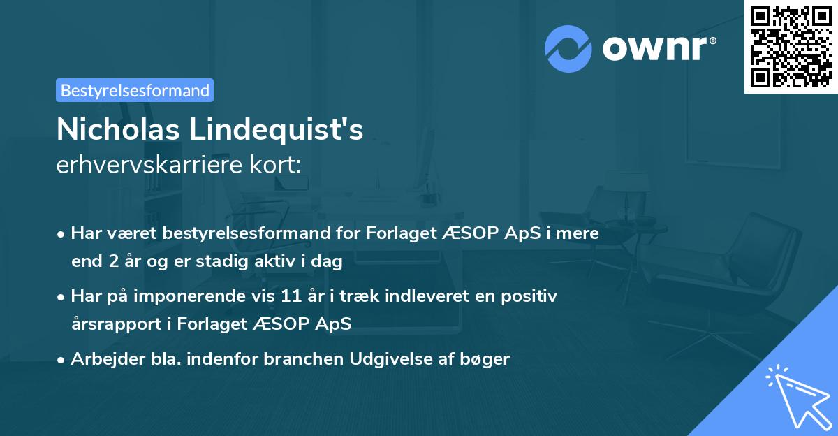 Nicholas Lindequist's erhvervskarriere kort
