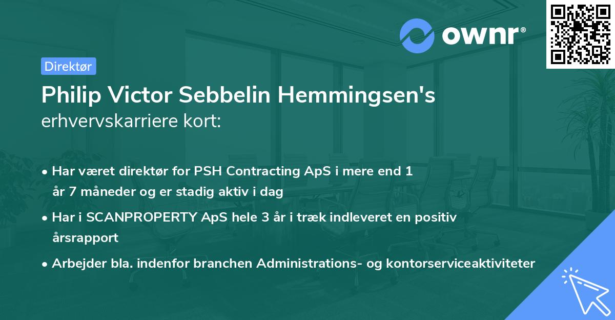 Philip Victor Sebbelin Hemmingsen's erhvervskarriere kort