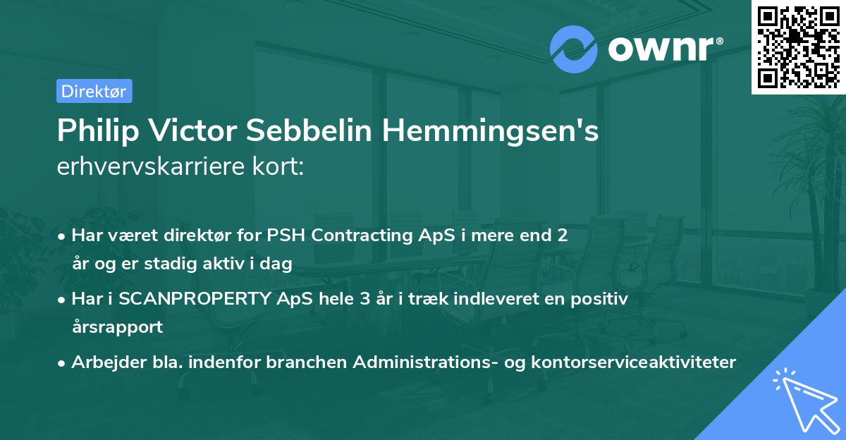 Philip Victor Sebbelin Hemmingsen's erhvervskarriere kort