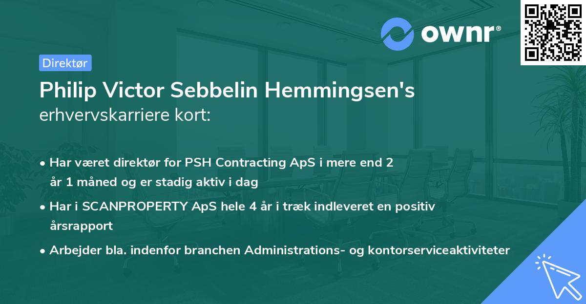 Philip Victor Sebbelin Hemmingsen's erhvervskarriere kort