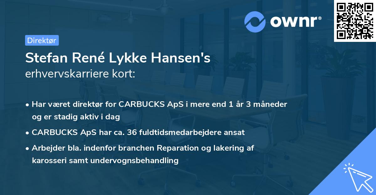 Stefan René Lykke Hansen's erhvervskarriere kort