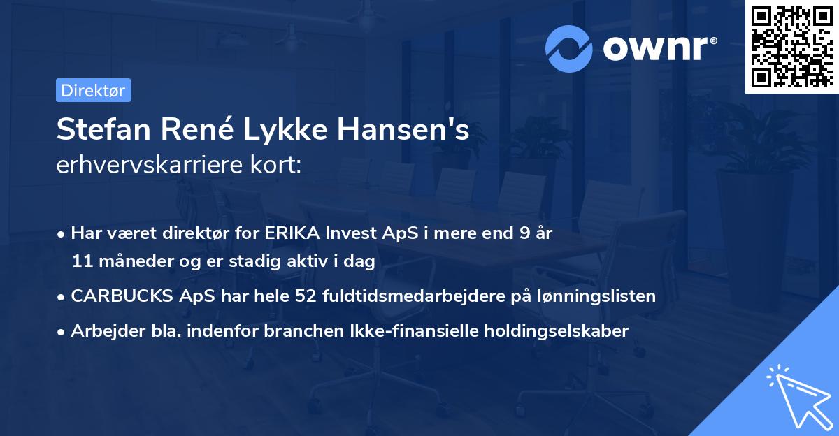 Stefan René Lykke Hansen's erhvervskarriere kort