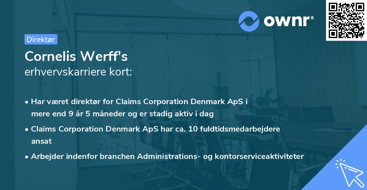 Cornelis Werff's erhvervskarriere kort