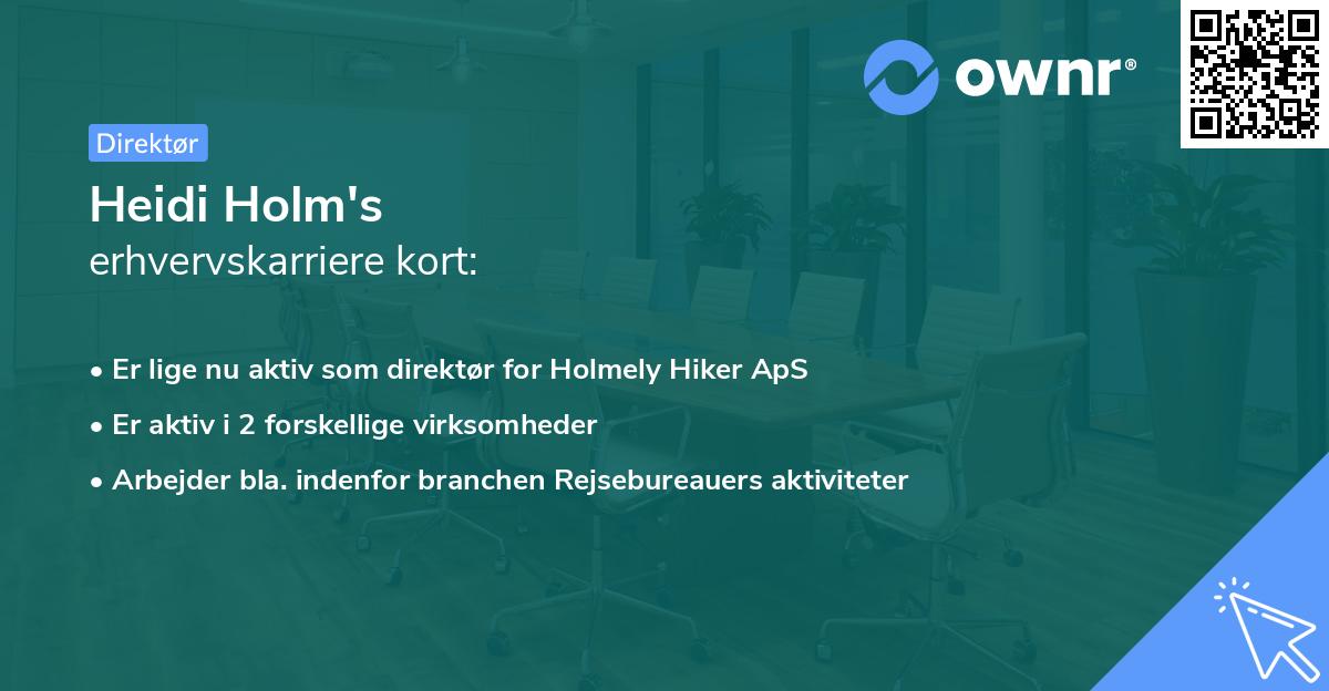 Heidi Holm's erhvervskarriere kort