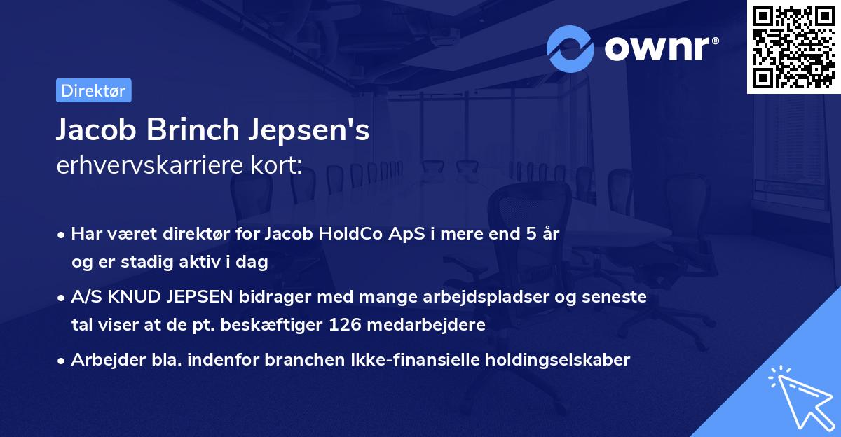 Jacob Brinch Jepsen's erhvervskarriere kort