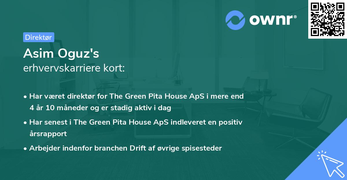 Asim Oguz's erhvervskarriere kort