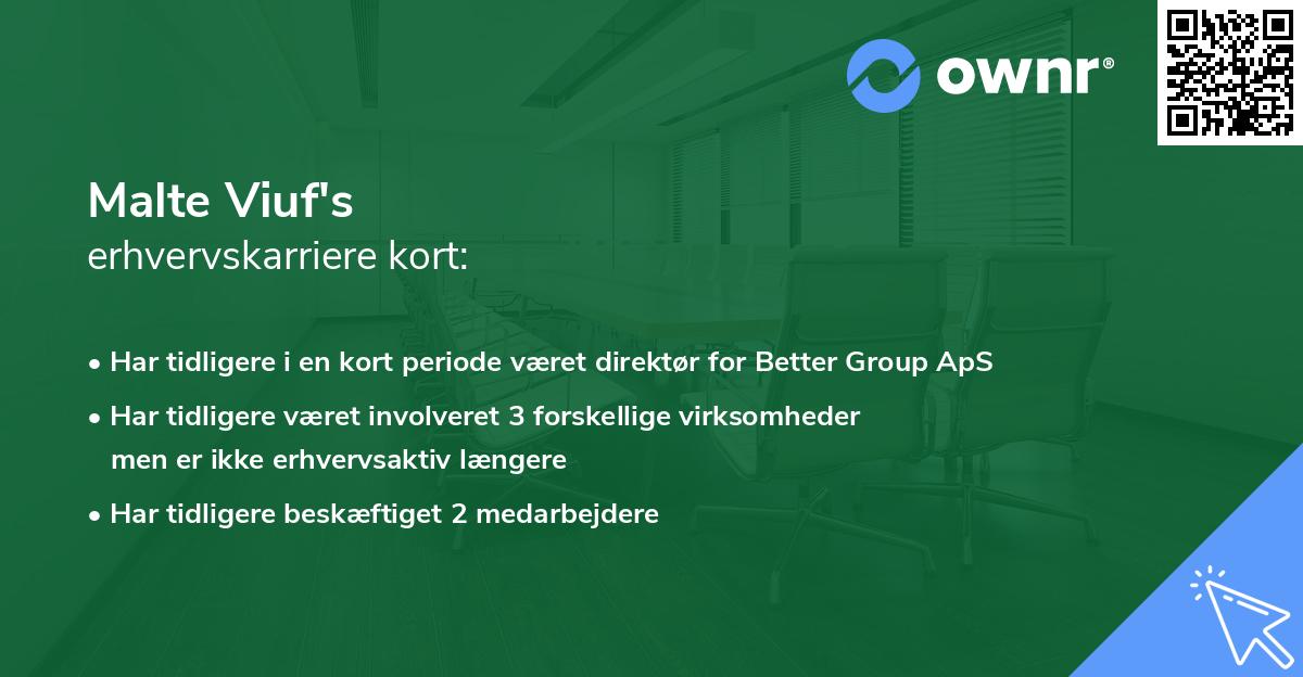 Malte Viuf's erhvervskarriere kort