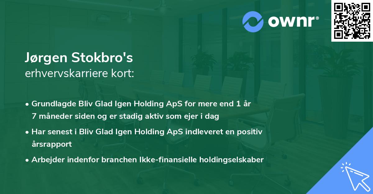 Jørgen Stokbro's erhvervskarriere kort