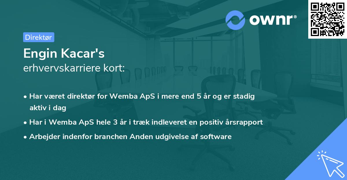 Engin Kacar's erhvervskarriere kort
