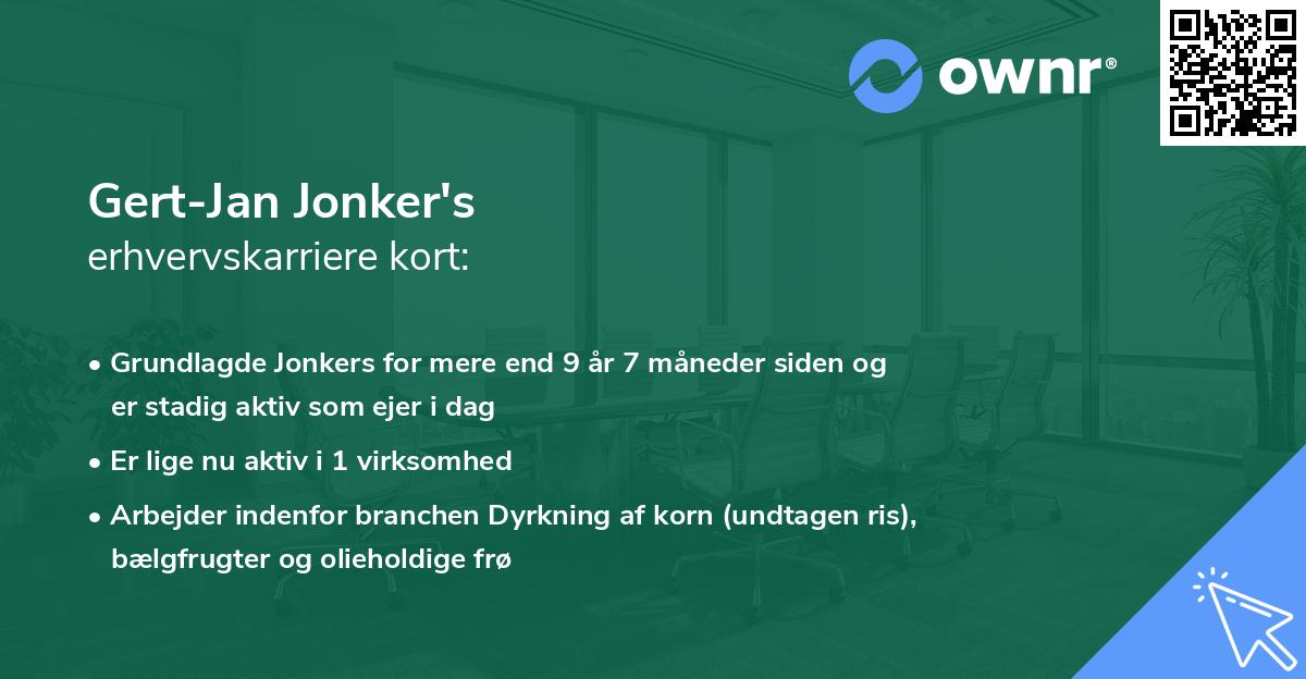 Gert-Jan Jonker's erhvervskarriere kort