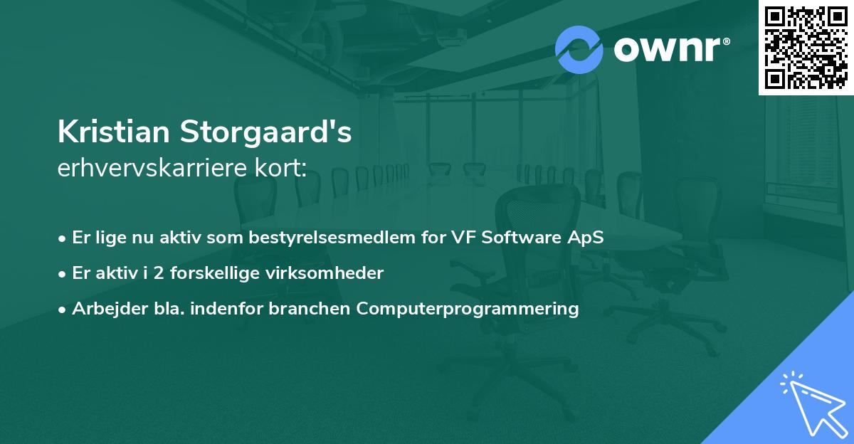 Kristian Storgaard's erhvervskarriere kort