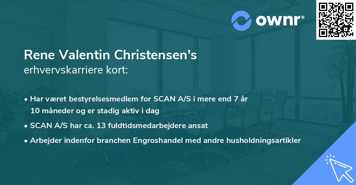 Rene Valentin Christensen's erhvervskarriere kort