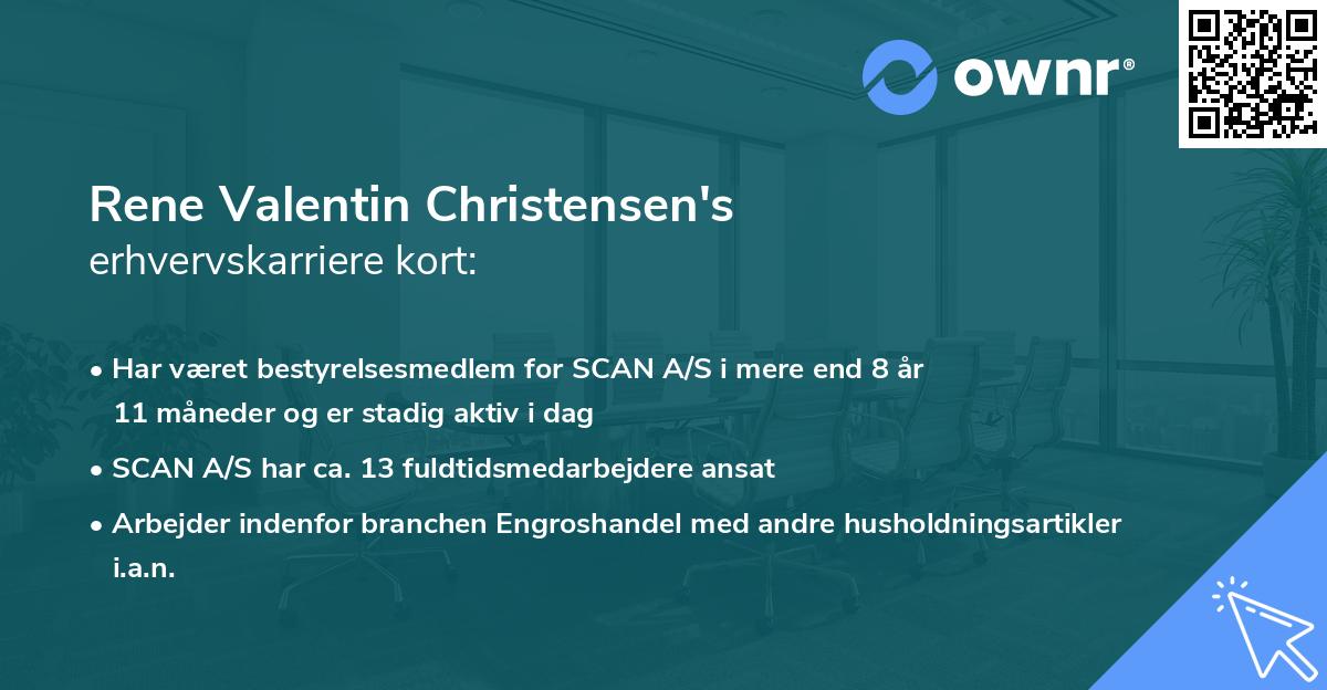 Rene Valentin Christensen's erhvervskarriere kort
