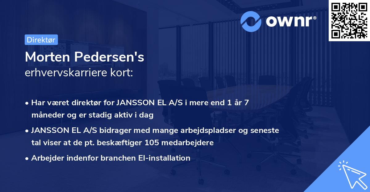 Morten Pedersen's erhvervskarriere kort