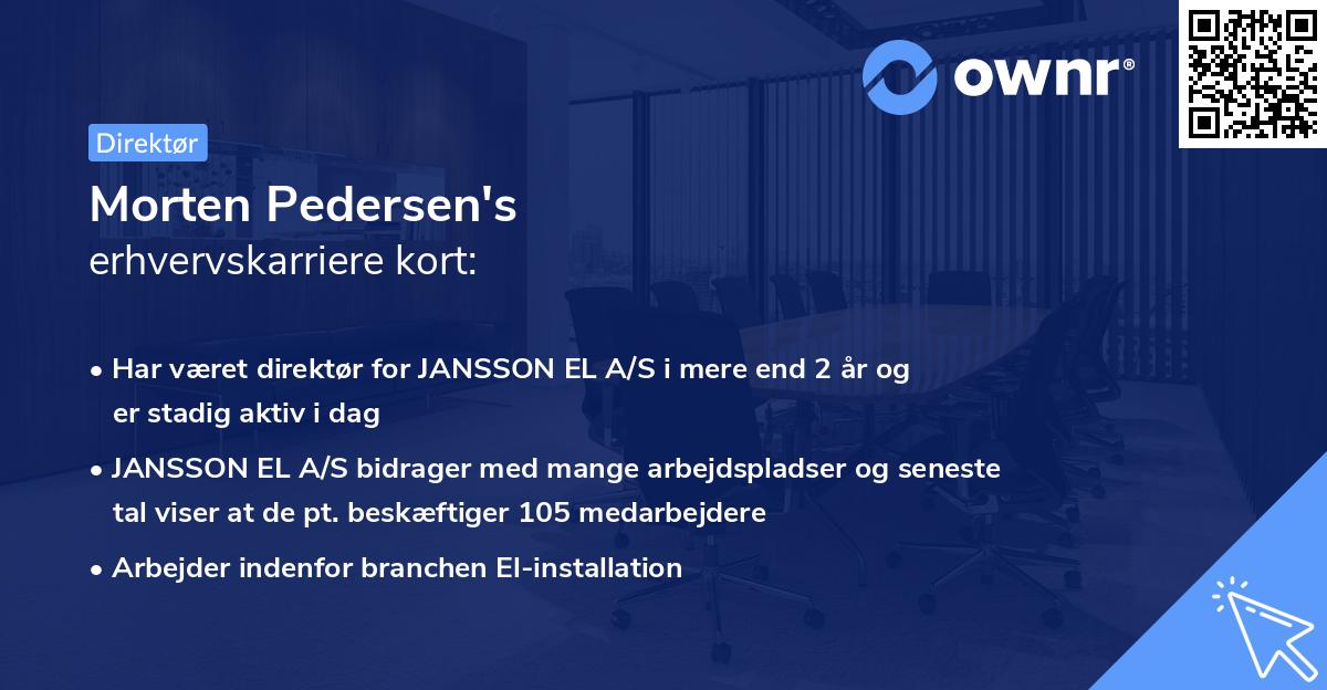 Morten Pedersen's erhvervskarriere kort