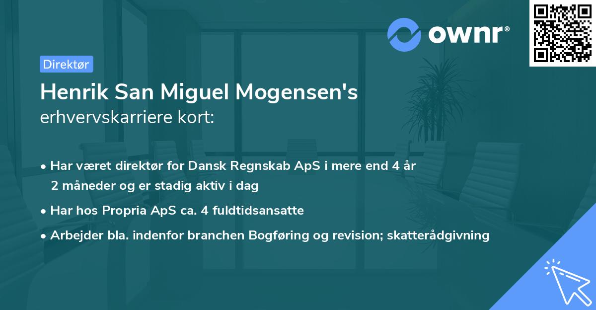Henrik San Miguel Mogensen's erhvervskarriere kort