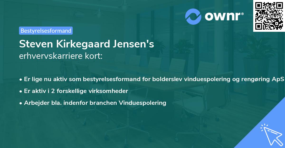Steven Kirkegaard Jensen's erhvervskarriere kort