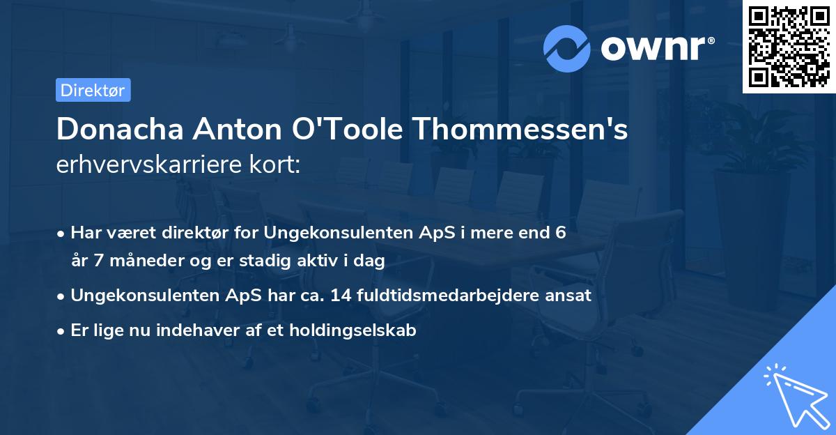 Donacha Anton O'Toole Thommessen's erhvervskarriere kort