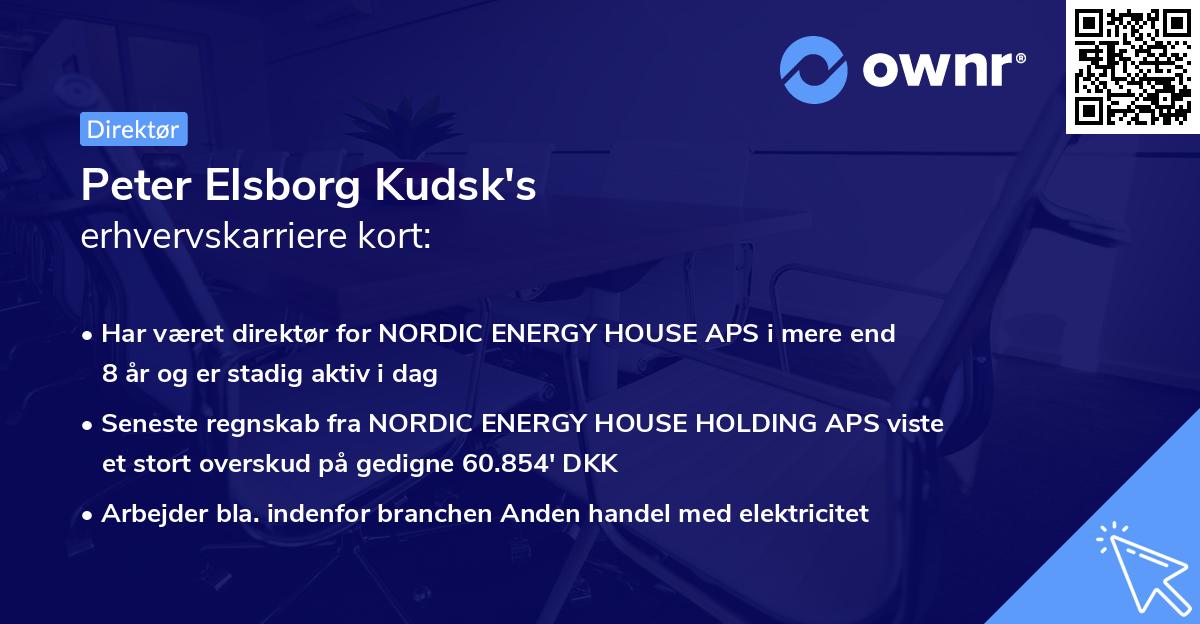 Peter Elsborg Kudsk's erhvervskarriere kort