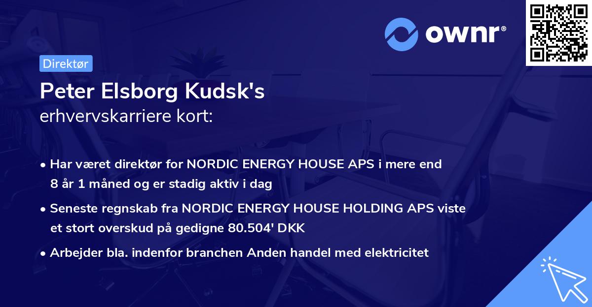 Peter Elsborg Kudsk's erhvervskarriere kort