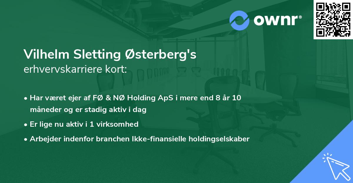 Vilhelm Sletting Østerberg's erhvervskarriere kort