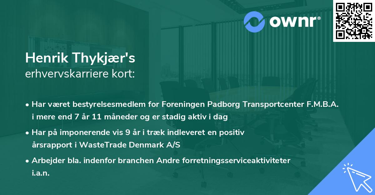 Henrik Thykjær's erhvervskarriere kort